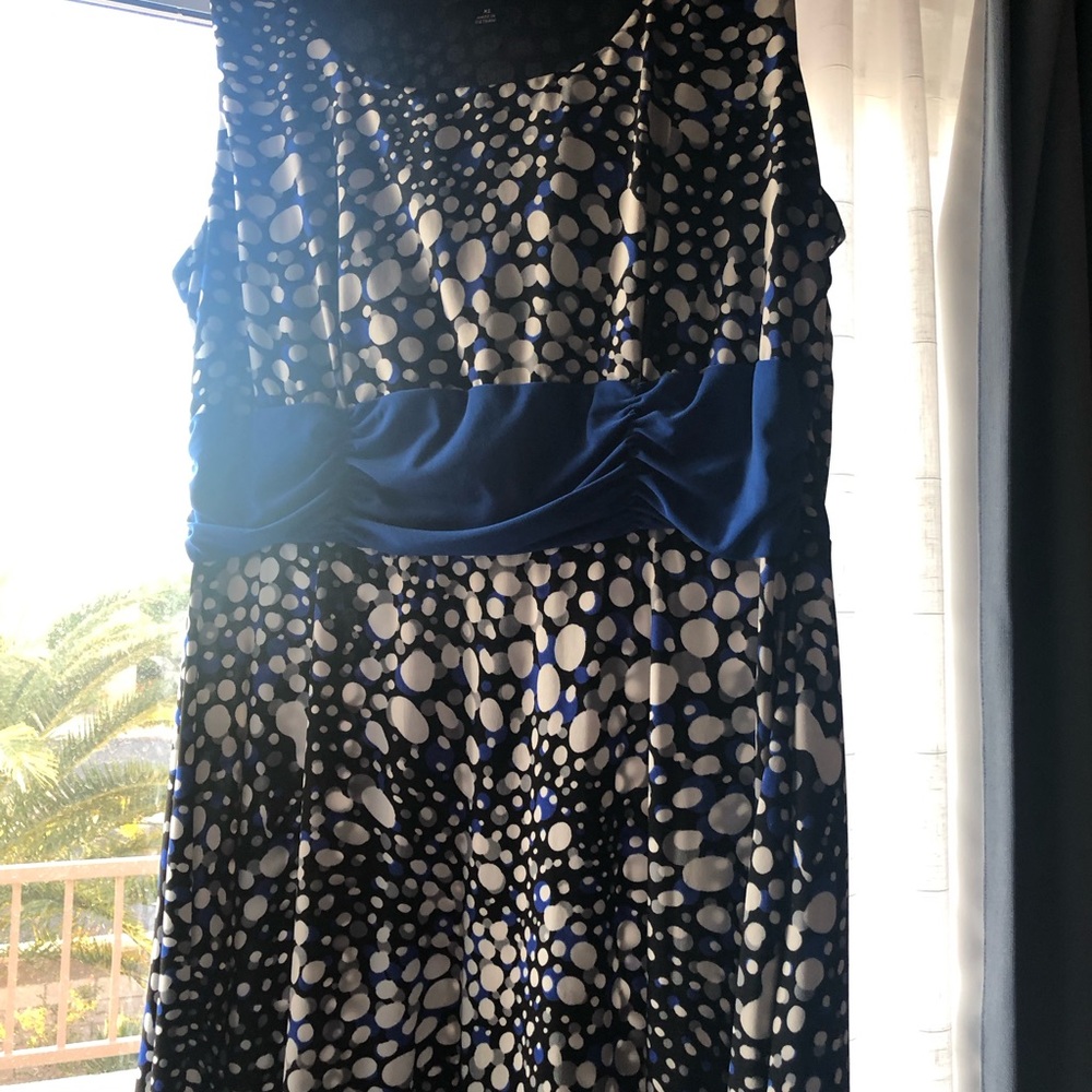 Perceptions NY Chic Navy and White Patterned Midi Dress - Picture 4 of 11